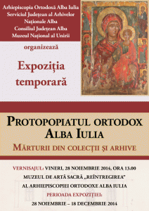 Afis Expozitie Protopopiatul Alba Iulia in arhive